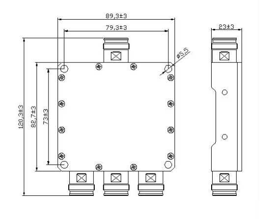 3 way reactive power divider splitter