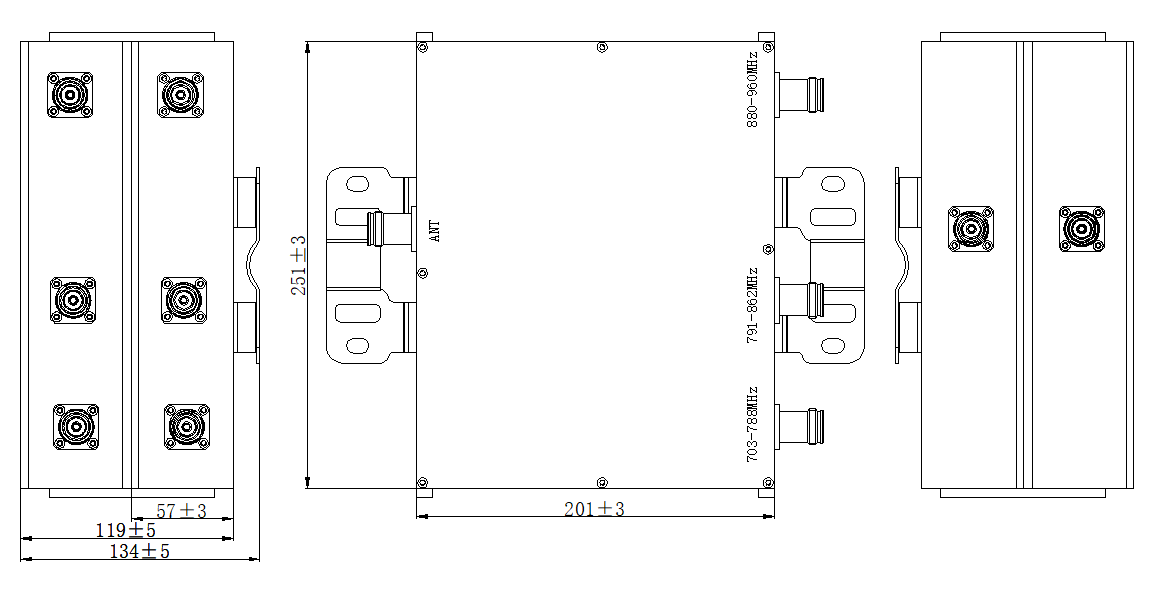 RF triplexer 700MHz